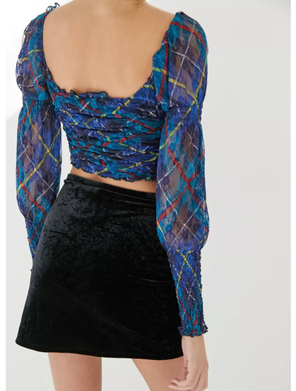 Urban Outfitters Recycled Velvet Notched Mini Skirt S/M NWT